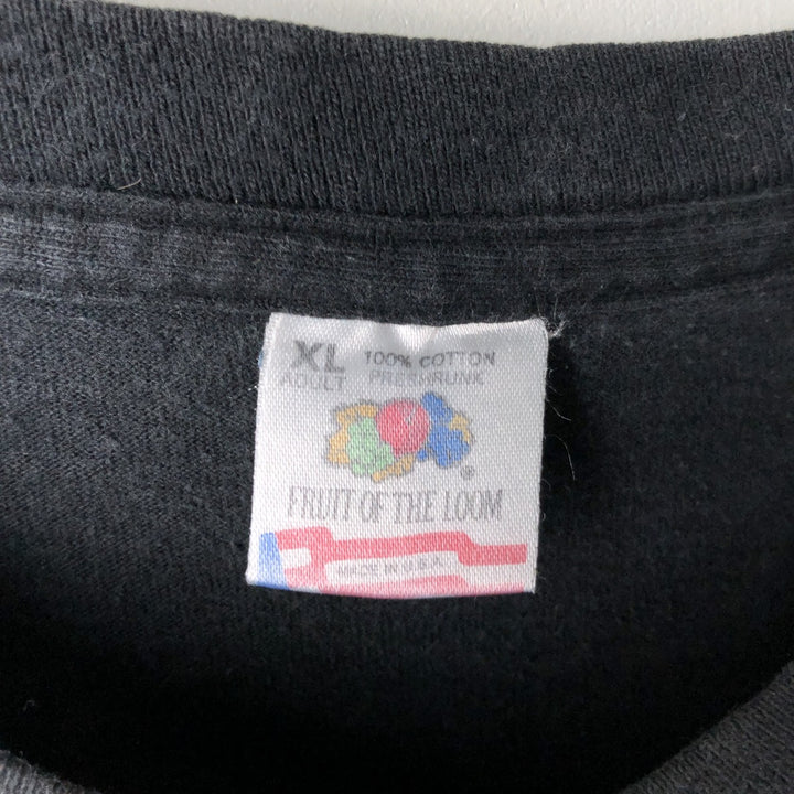 90'S Fruit of the Loom Message Print T-Shirt Made in USA Men's XL Vintage cotton black type Vintage Second Hand