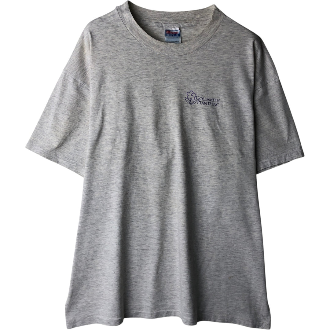 Vintage 90'S Hanes floral print T-shirt, made in the USA, men's size XL cotton gray type Vintage Second Hand