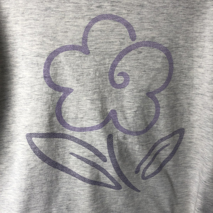 Vintage 90'S Hanes floral print T-shirt, made in the USA, men's size XL cotton gray type Vintage Second Hand