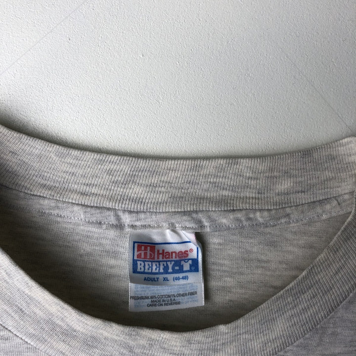 Vintage 90'S Hanes floral print T-shirt, made in the USA, men's size XL cotton gray type Vintage Second Hand