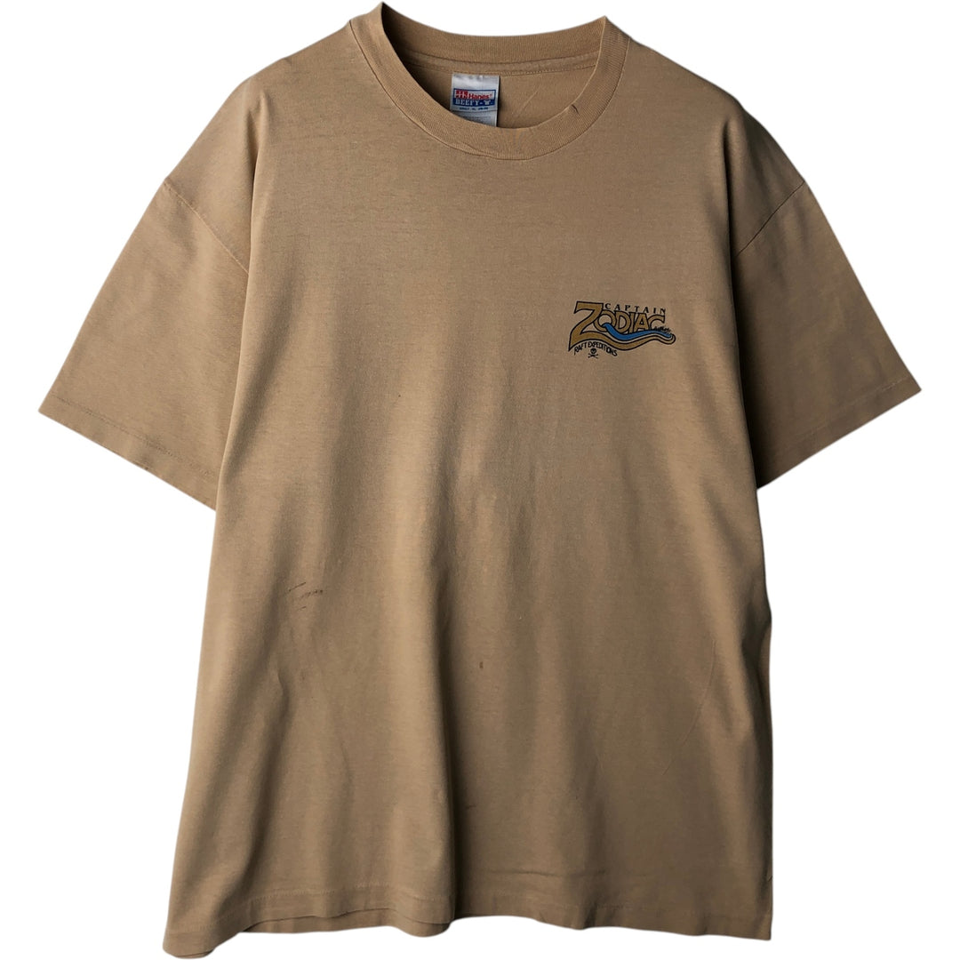 Vintage 90'S Hanes Skull Print T-Shirt, Made in USA, Men's XL cotton brown type Vintage Second Hand