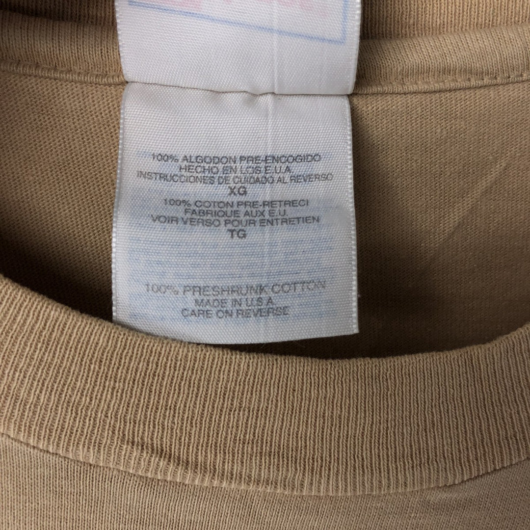 Vintage 90'S Hanes Skull Print T-Shirt, Made in USA, Men's XL cotton brown type Vintage Second Hand