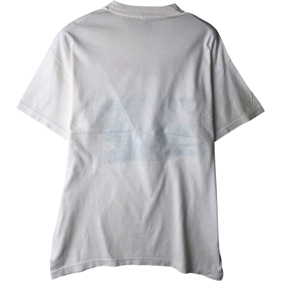 80'S SCREEN STARS Printed T-shirt, Men's, Size L, Vintage cotton white type Vintage Second Hand