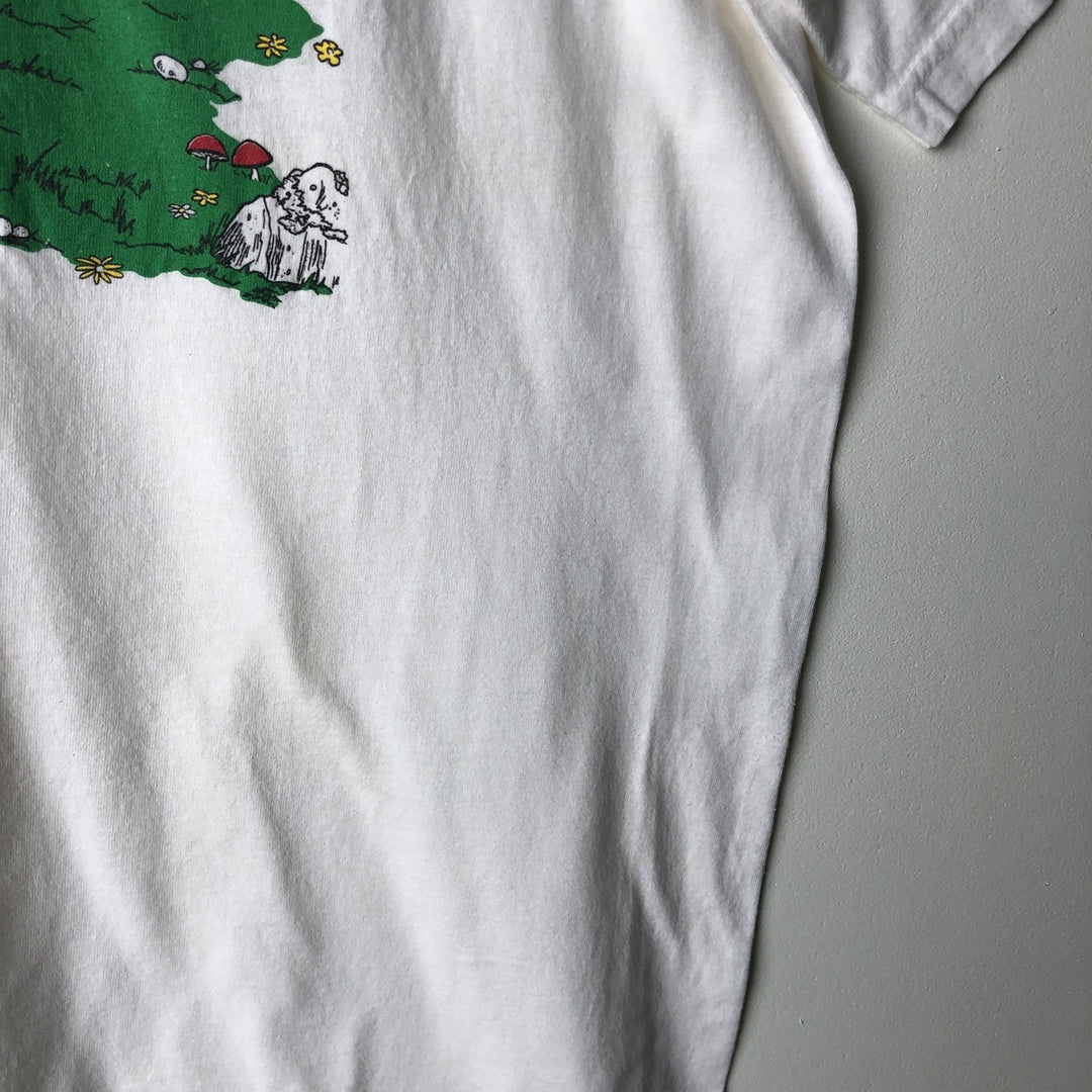80'S SCREEN STARS Printed T-shirt, Men's, Size L, Vintage cotton white type Vintage Second Hand