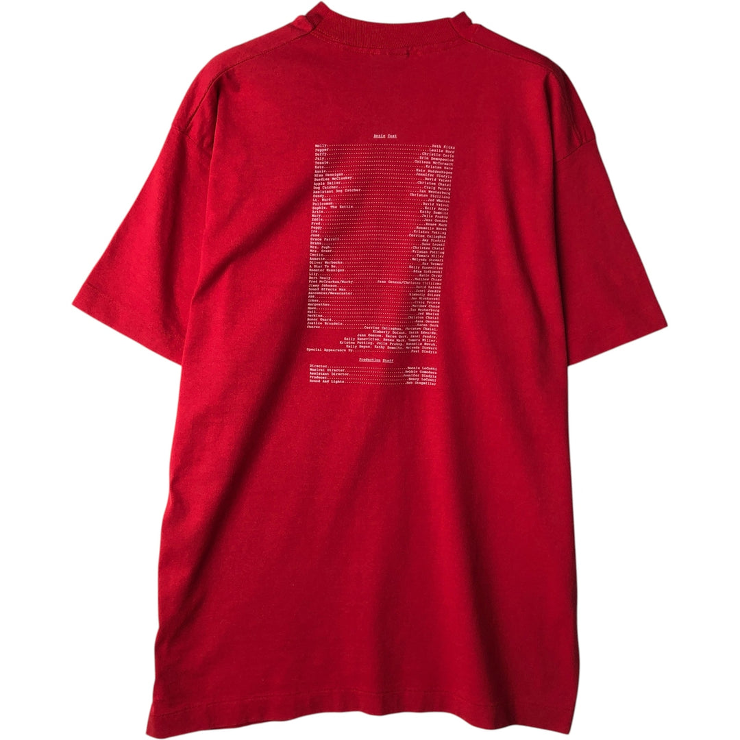 Vintage 90'S Fruit of the Loom Best Annie print T-shirt, Made in USA, Men's Size L cotton red type Vintage Second Hand