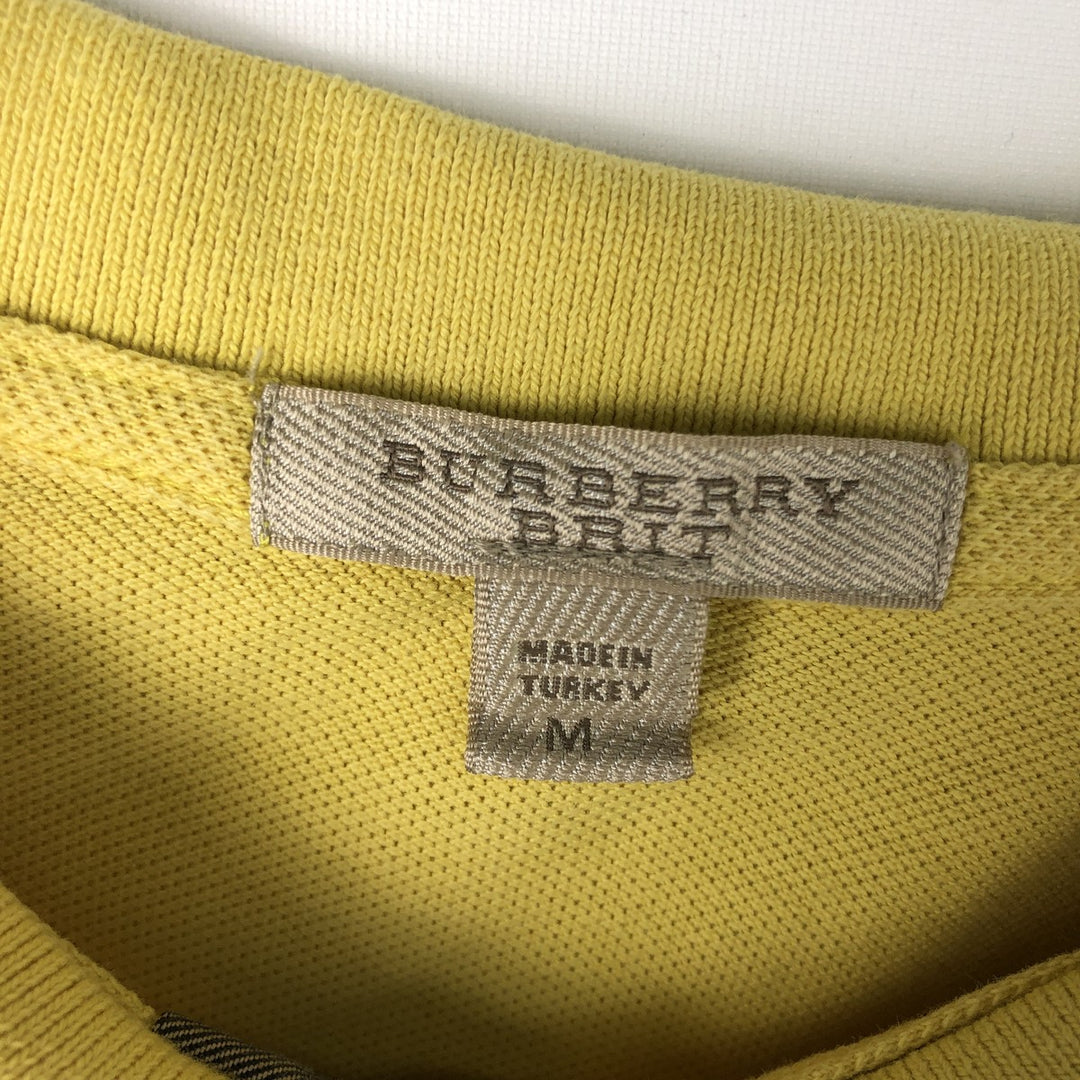 Burberry's BRIT short-sleeved polo shirt, men's size M cotton yellow type Vintage Second Hand