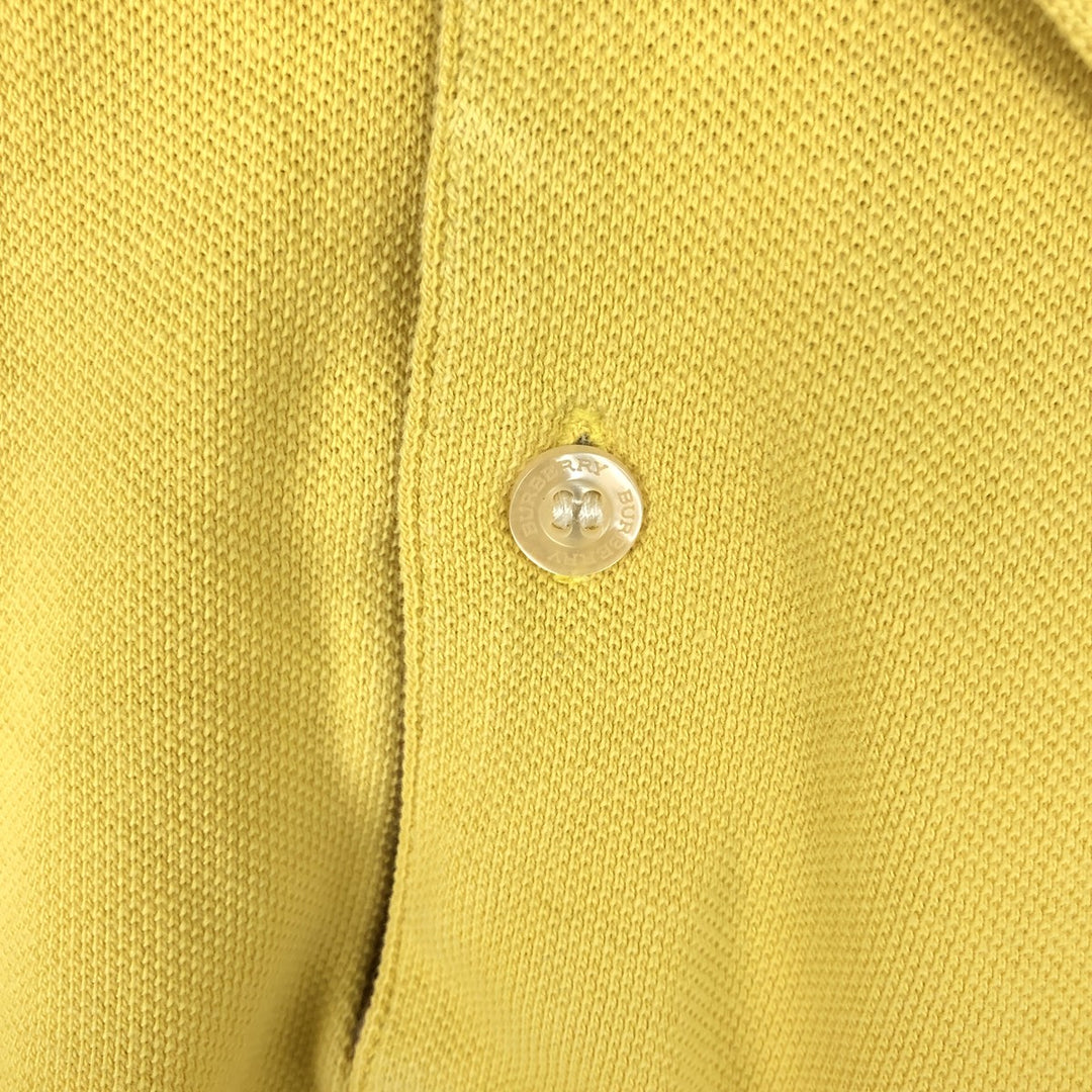 Burberry's BRIT short-sleeved polo shirt, men's size M cotton yellow type Vintage Second Hand