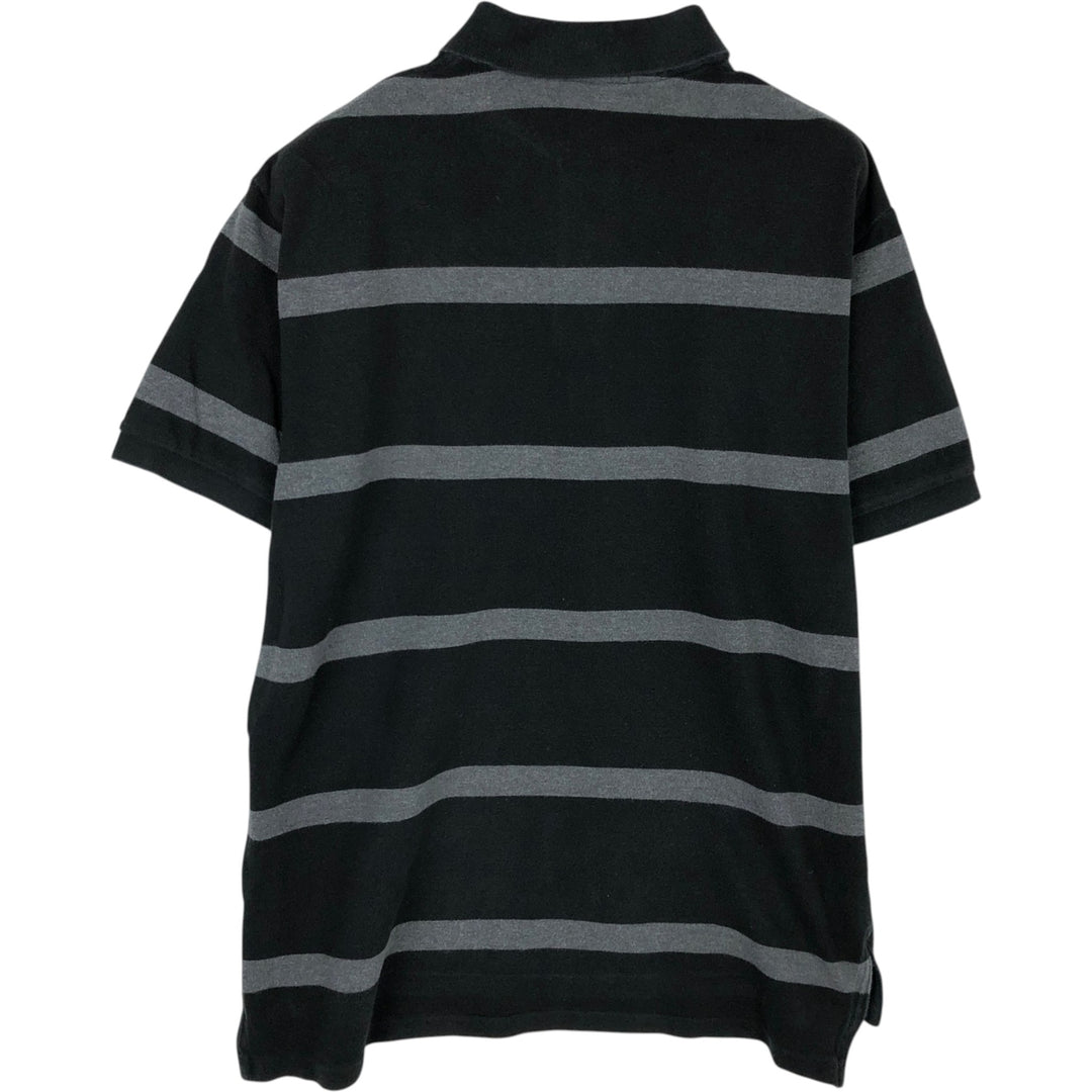 Ralph Lauren POLO RALPH LAUREN Short Sleeve Striped Polo Shirt Men's Size L cotton black type Vintage Second Hand