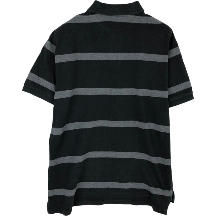 Ralph Lauren POLO RALPH LAUREN Short Sleeve Striped Polo Shirt Men's Size L cotton black type Vintage Second Hand