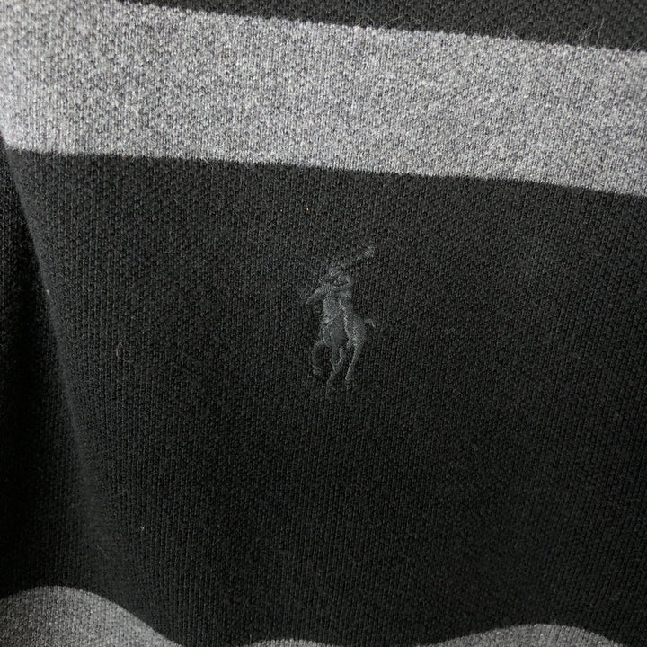 Ralph Lauren POLO RALPH LAUREN Short Sleeve Striped Polo Shirt Men's Size L cotton black type Vintage Second Hand