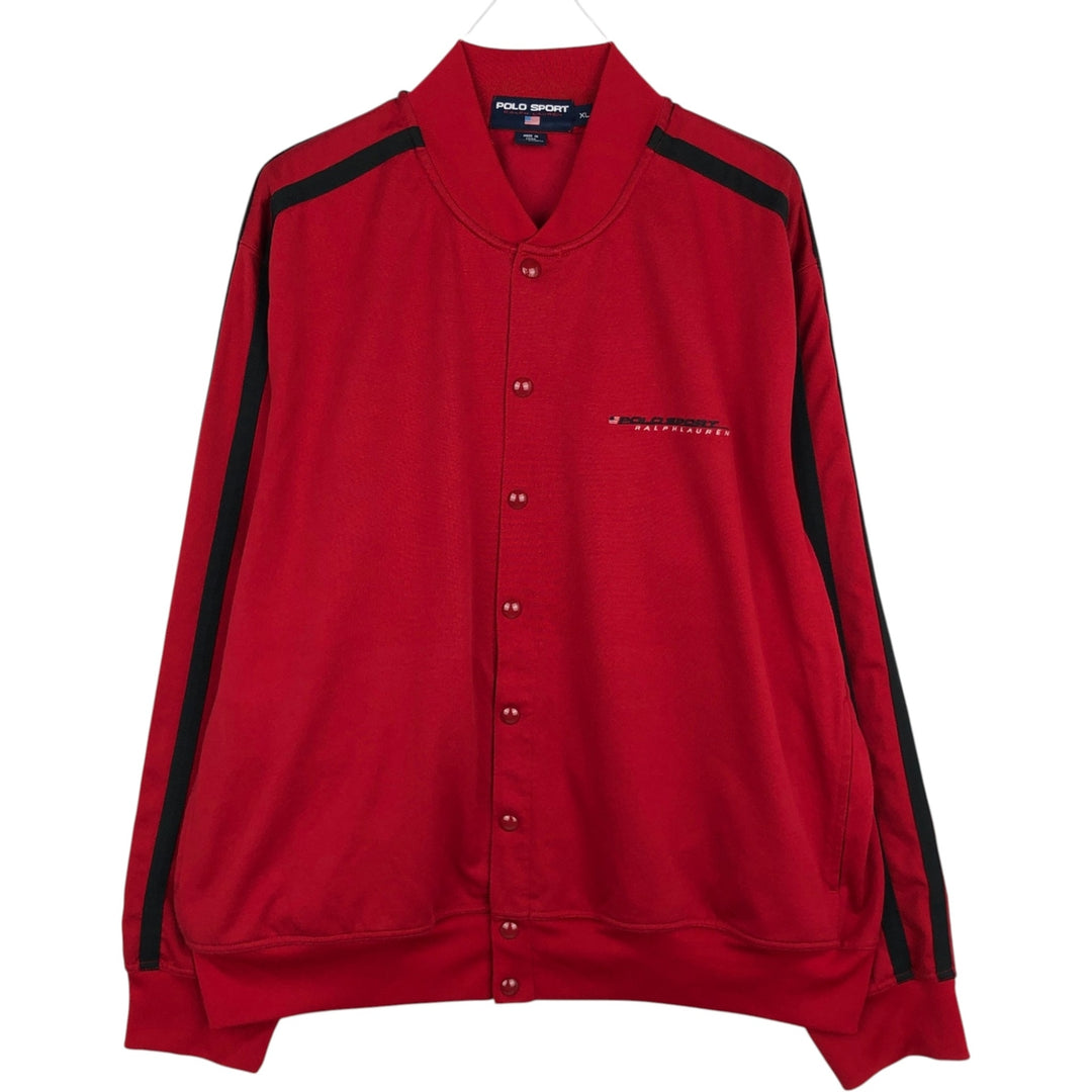 90'S Ralph Lauren POLO SPORT Polycotton Jersey Track Jacket, Men's Size XL cotton red type Vintage Second Hand