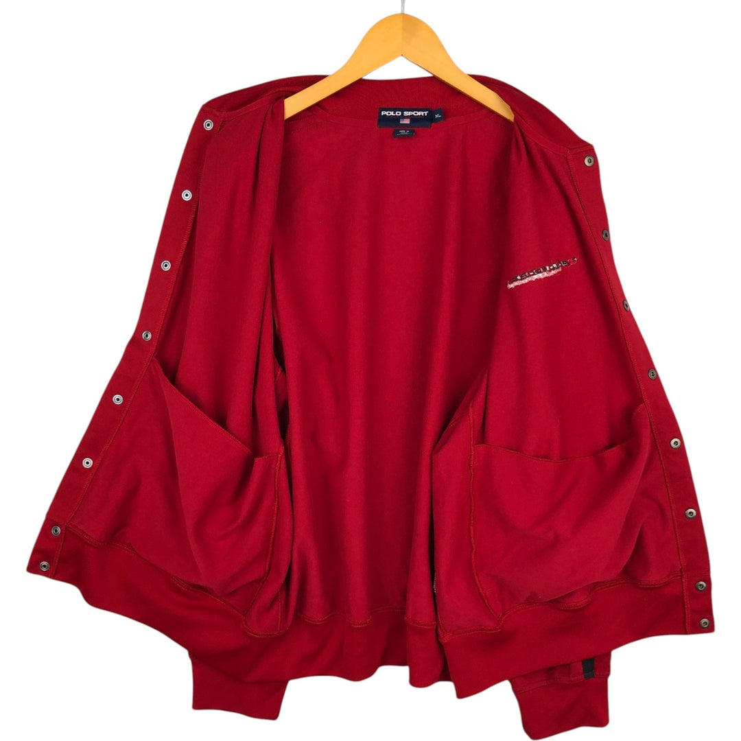 90'S Ralph Lauren POLO SPORT Polycotton Jersey Track Jacket, Men's Size XL cotton red type Vintage Second Hand