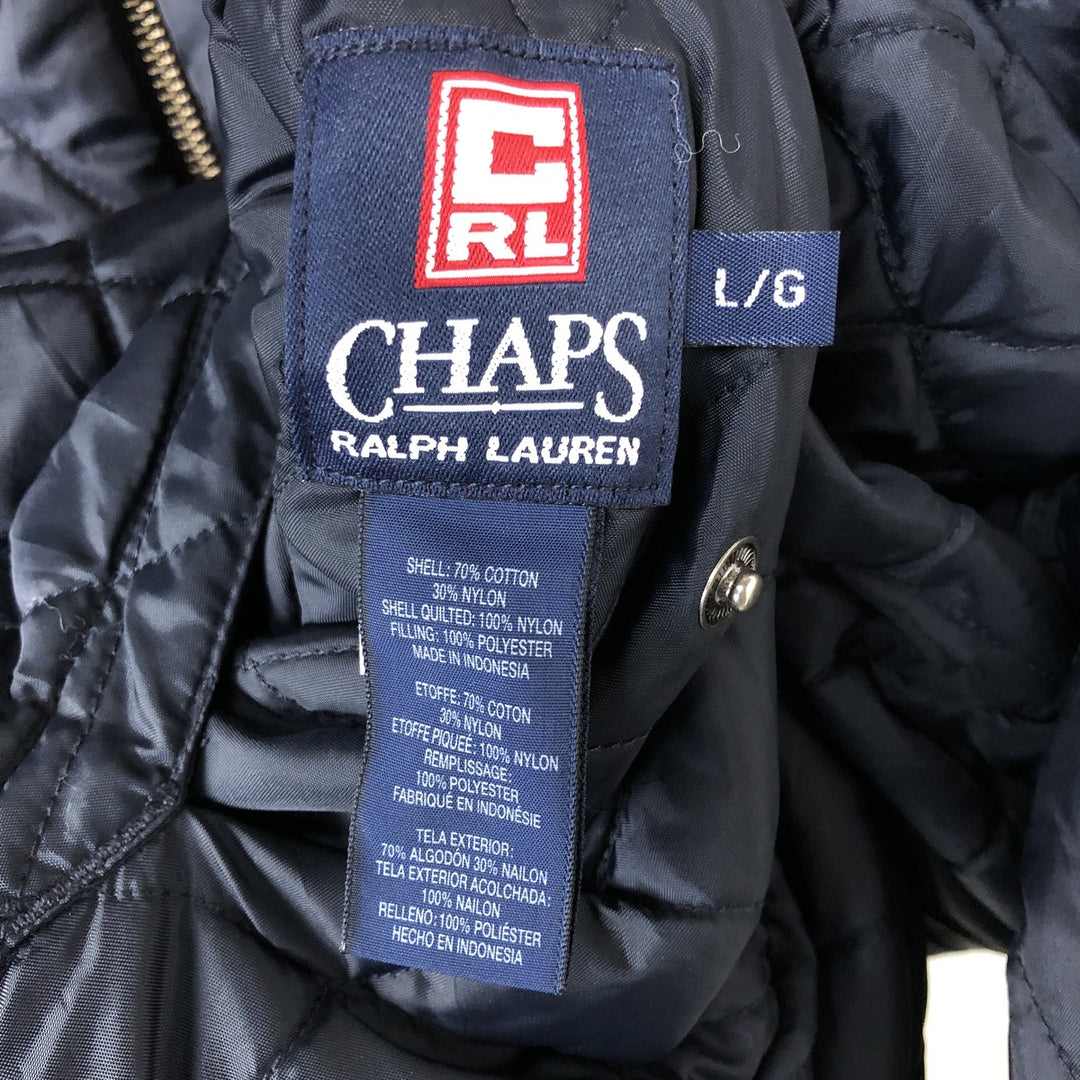 Ralph Lauren CHAPS reversible quilted cotton jacket, men's size L cotton Green type dark green Vintage Second Hand