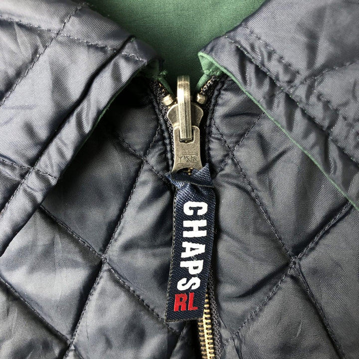 Ralph Lauren CHAPS reversible quilted cotton jacket, men's size L cotton Green type dark green Vintage Second Hand