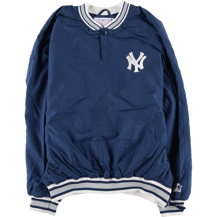 90'S Starter MLB New York Yankees Half-Snap Nylon Pullover, Men's Size L Nylon navy blue type Vintage Second Hand