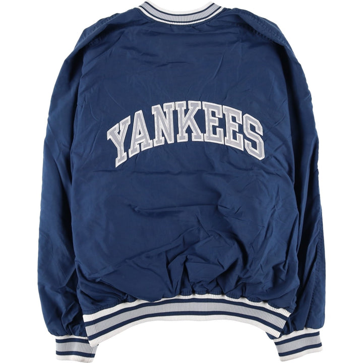 90'S Starter MLB New York Yankees Half-Snap Nylon Pullover, Men's Size L Nylon navy blue type Vintage Second Hand