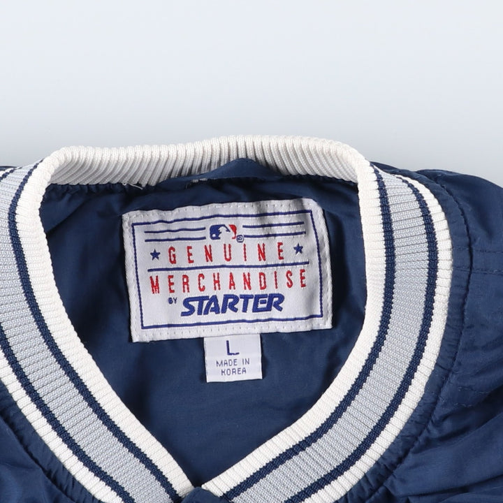 90'S Starter MLB New York Yankees Half-Snap Nylon Pullover, Men's Size L Nylon navy blue type Vintage Second Hand