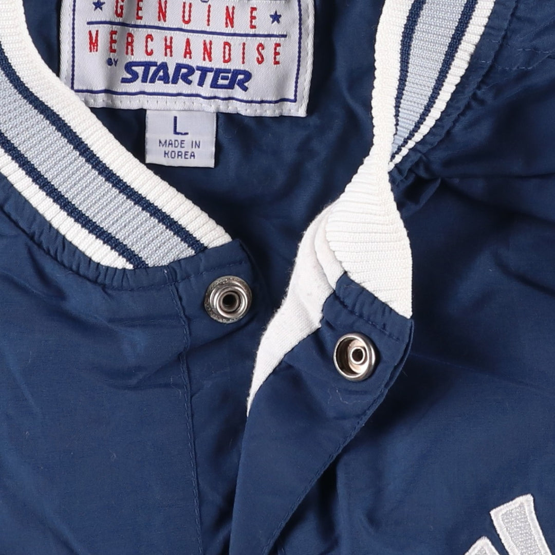 90'S Starter MLB New York Yankees Half-Snap Nylon Pullover, Men's Size L Nylon navy blue type Vintage Second Hand