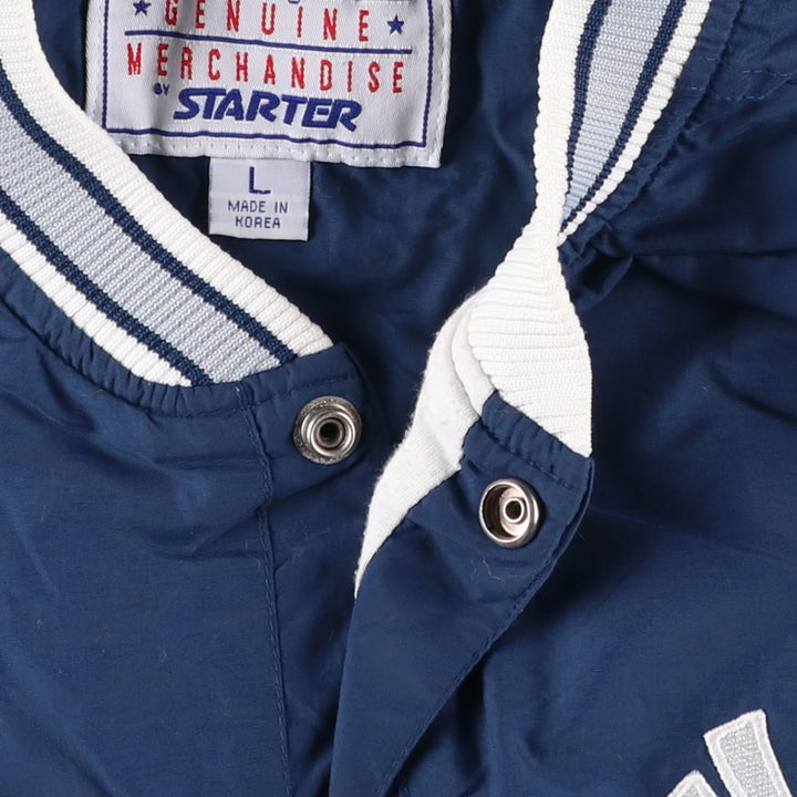 90'S Starter MLB New York Yankees Half-Snap Nylon Pullover, Men's Size L Nylon navy blue type Vintage Second Hand