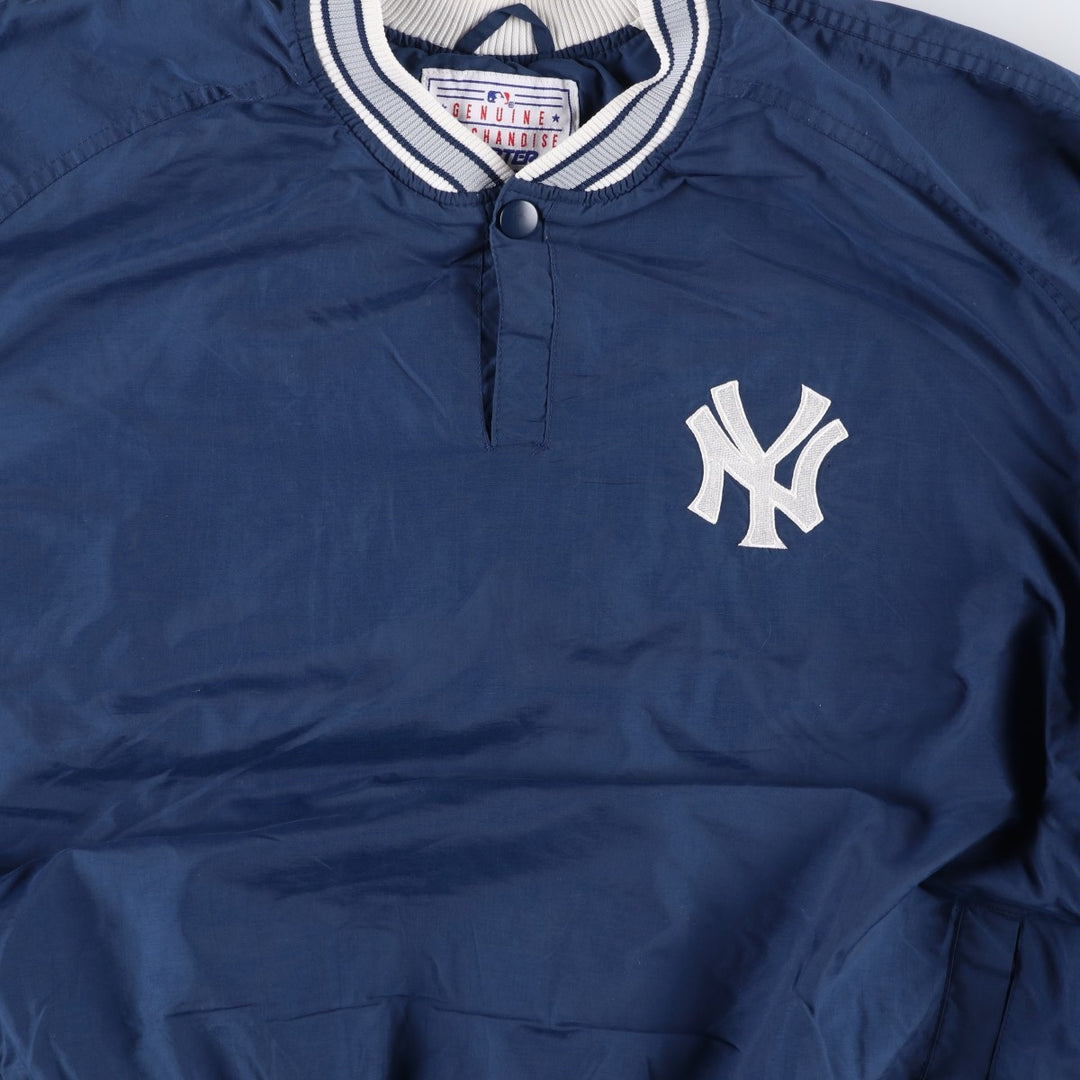90'S Starter MLB New York Yankees Half-Snap Nylon Pullover, Men's Size L Nylon navy blue type Vintage Second Hand