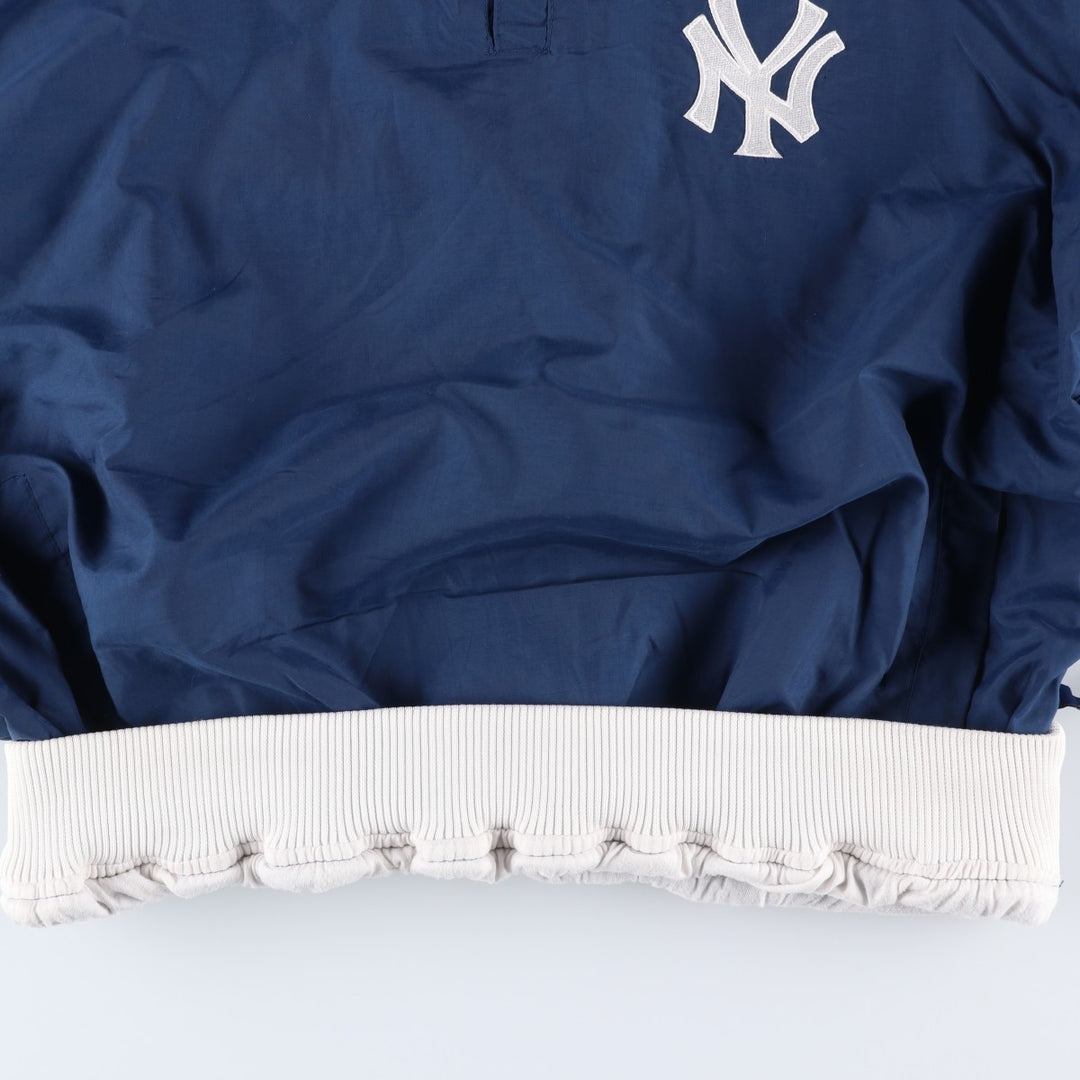 90'S Starter MLB New York Yankees Half-Snap Nylon Pullover, Men's Size L Nylon navy blue type Vintage Second Hand