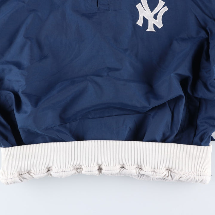 90'S Starter MLB New York Yankees Half-Snap Nylon Pullover, Men's Size L Nylon navy blue type Vintage Second Hand