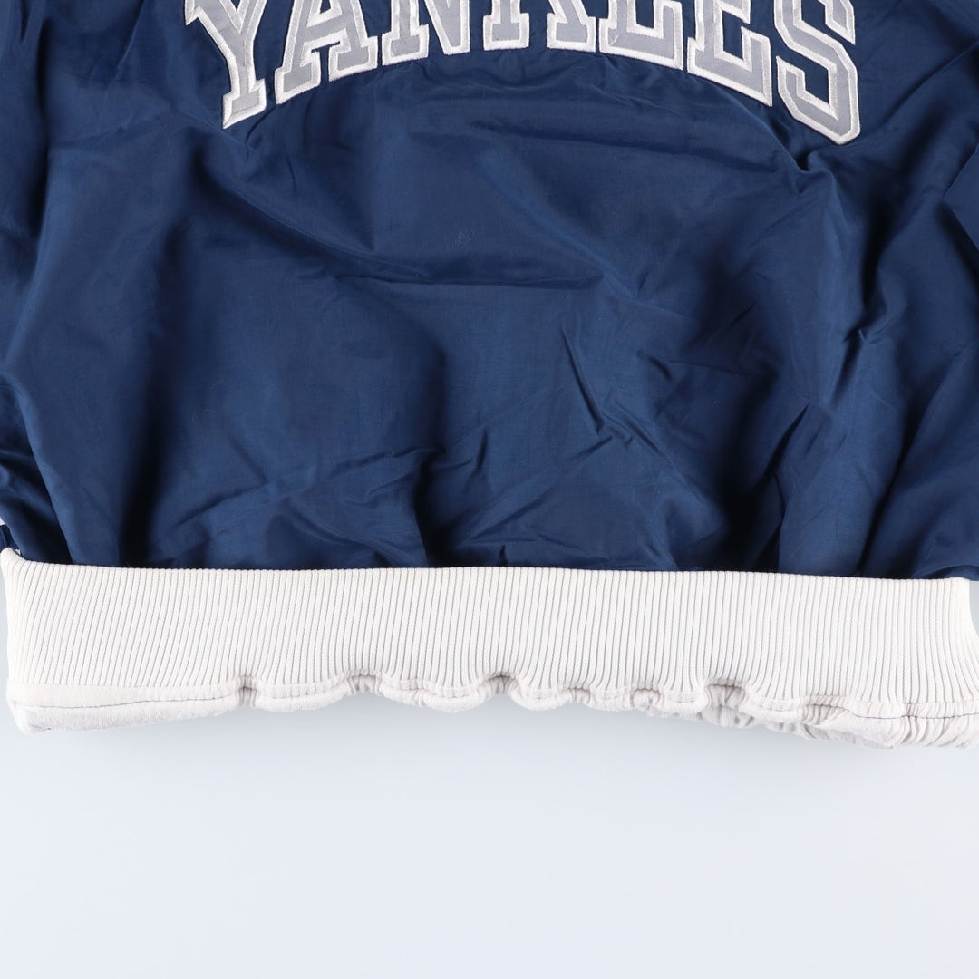 90'S Starter MLB New York Yankees Half-Snap Nylon Pullover, Men's Size L Nylon navy blue type Vintage Second Hand