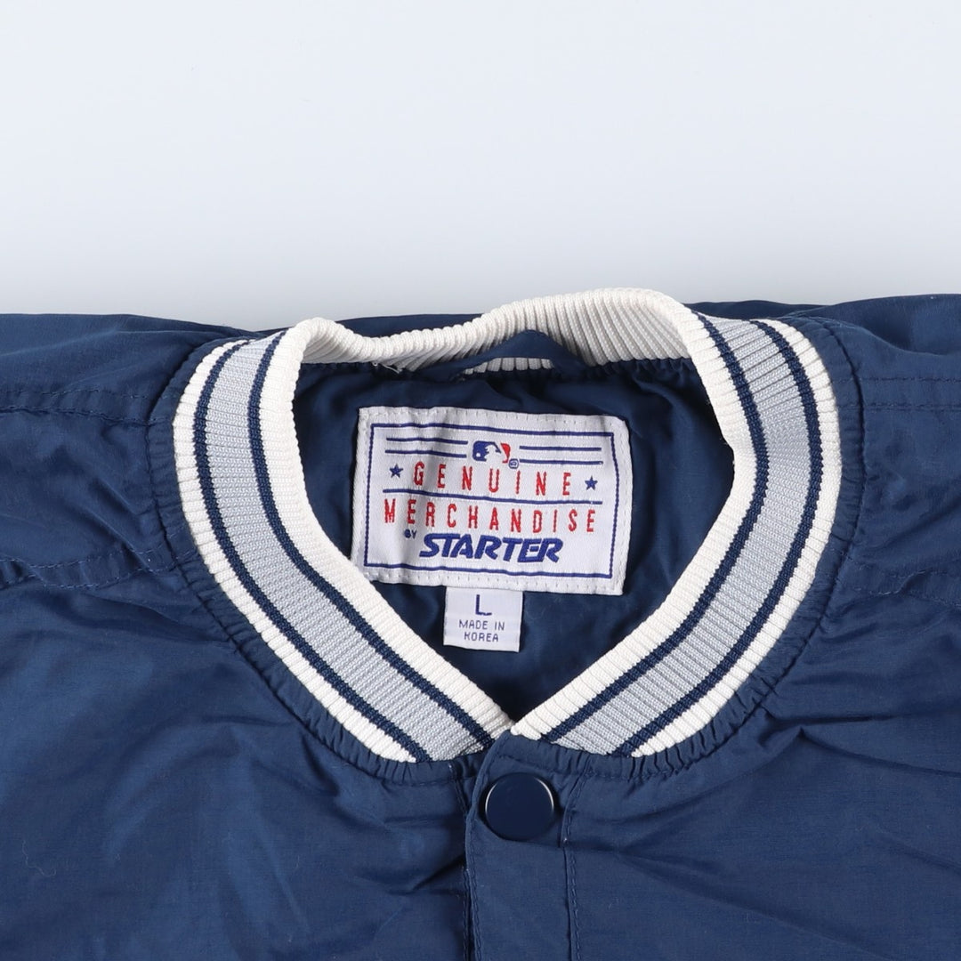 90'S Starter MLB New York Yankees Half-Snap Nylon Pullover, Men's Size L Nylon navy blue type Vintage Second Hand