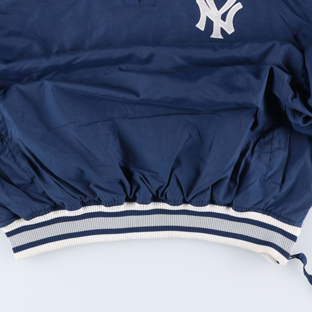 90'S Starter MLB New York Yankees Half-Snap Nylon Pullover, Men's Size L Nylon navy blue type Vintage Second Hand