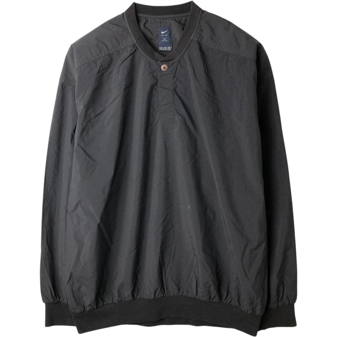 Nike Golf Half-Button Nylon Pullover, Men's Size XL Nylon black type Vintage Second Hand