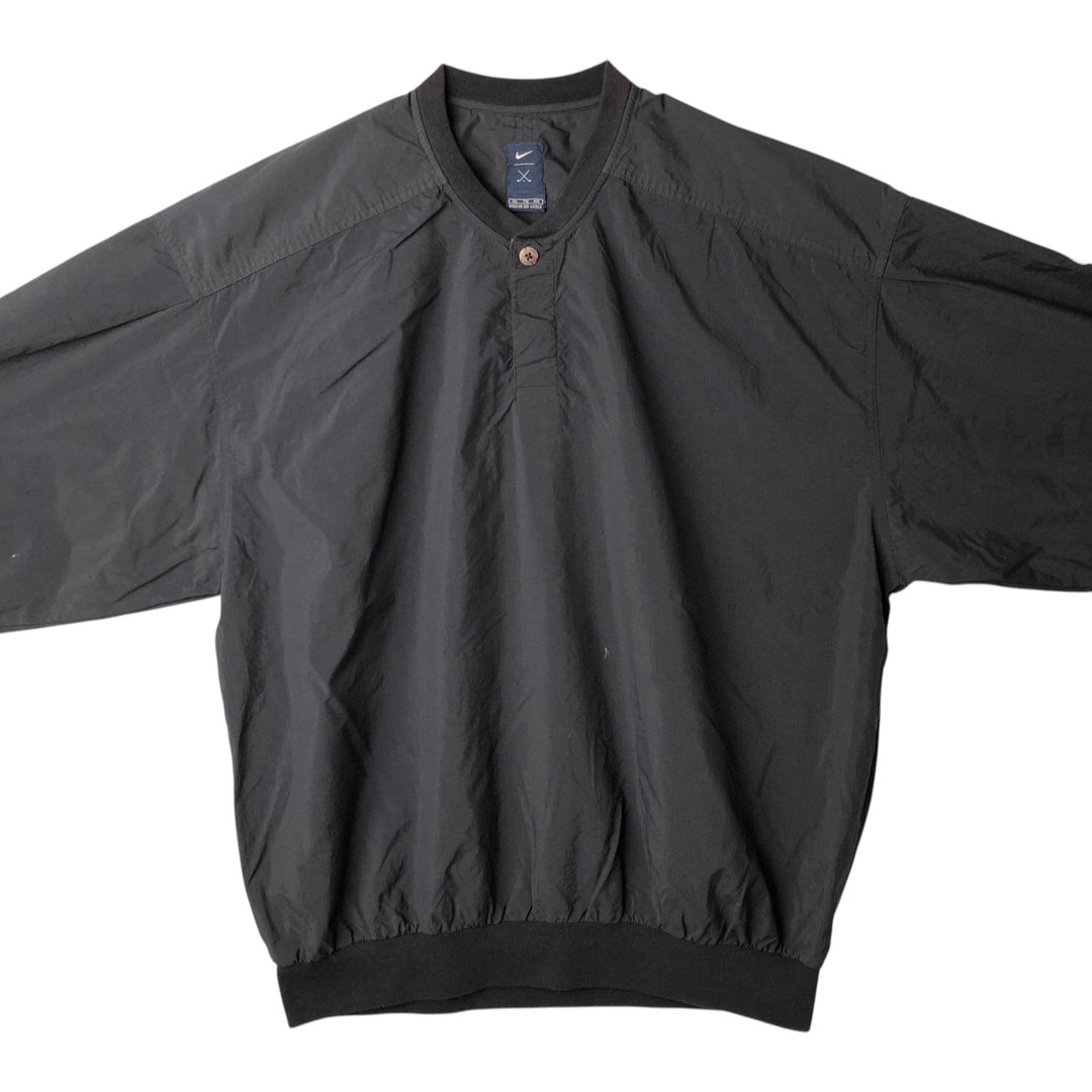 Nike Golf Half-Button Nylon Pullover, Men's Size XL Nylon black type Vintage Second Hand