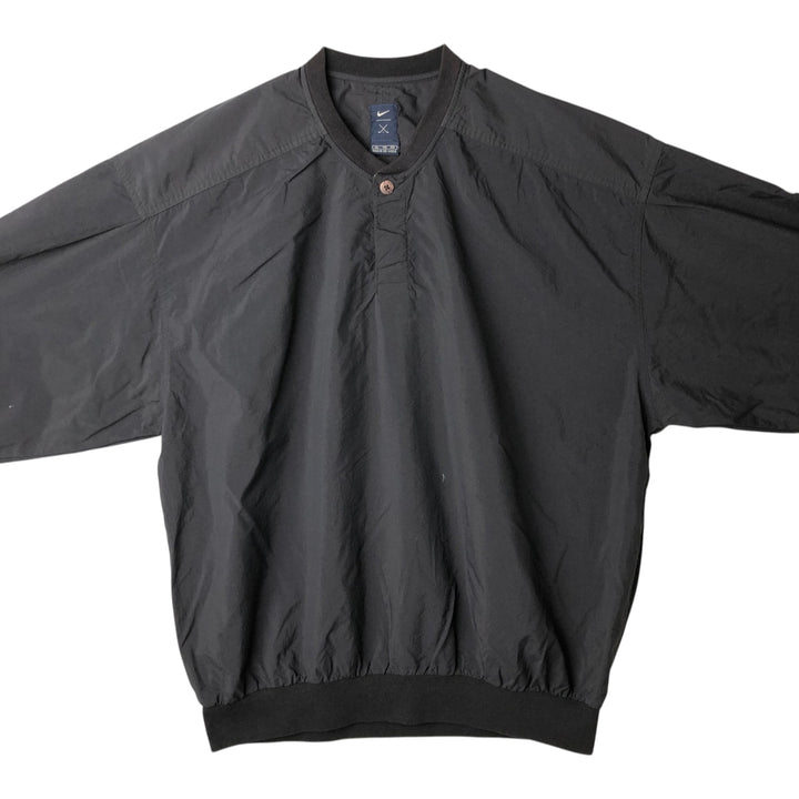 Nike Golf Half-Button Nylon Pullover, Men's Size XL Nylon black type Vintage Second Hand