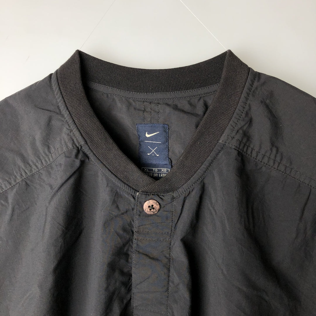 Nike Golf Half-Button Nylon Pullover, Men's Size XL Nylon black type Vintage Second Hand