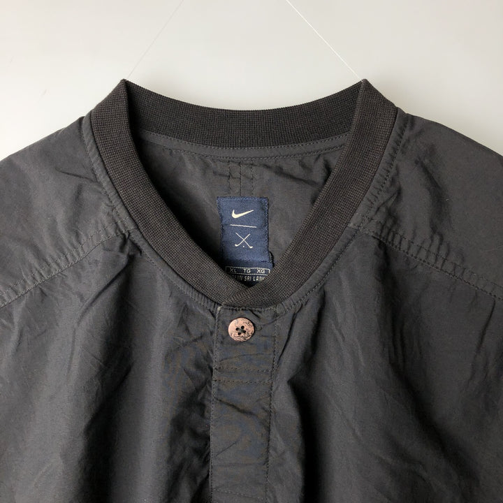 Nike Golf Half-Button Nylon Pullover, Men's Size XL Nylon black type Vintage Second Hand