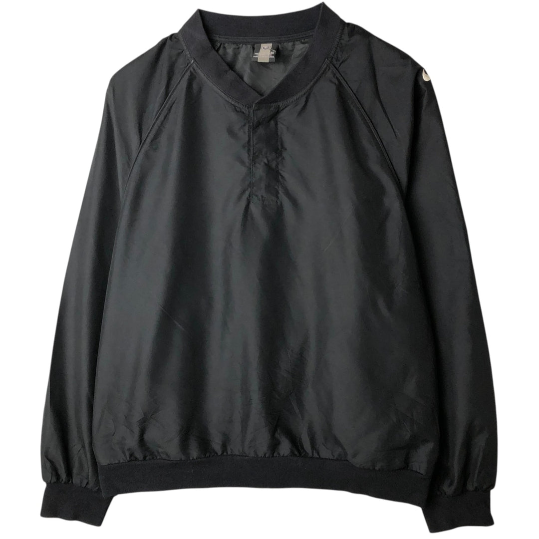 Nike Half Snap Warm-Up Pullover, Men's Size Medium polyester black type Vintage Second Hand