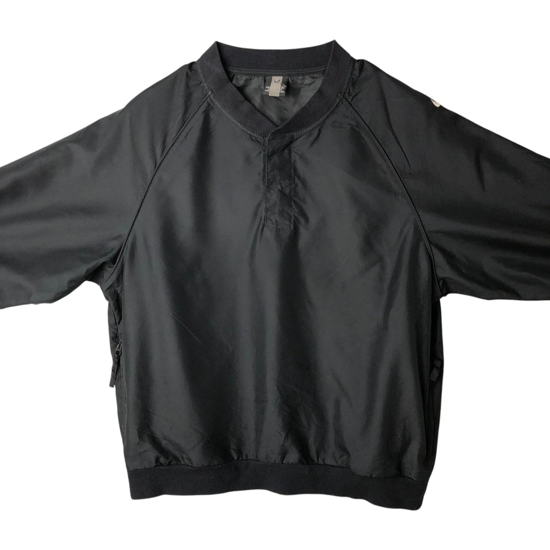 Nike Half Snap Warm-Up Pullover, Men's Size Medium polyester black type Vintage Second Hand
