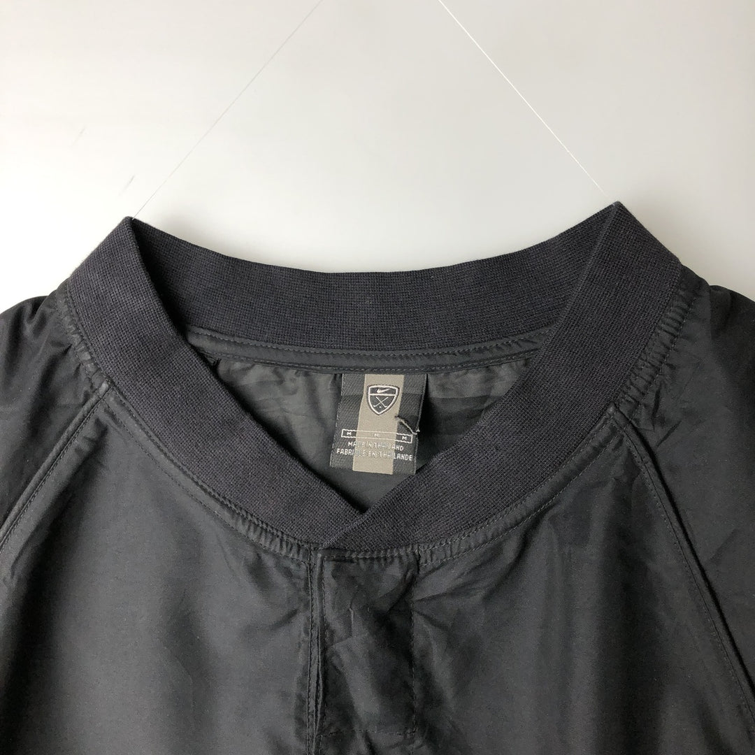 Nike Half Snap Warm-Up Pullover, Men's Size Medium polyester black type Vintage Second Hand
