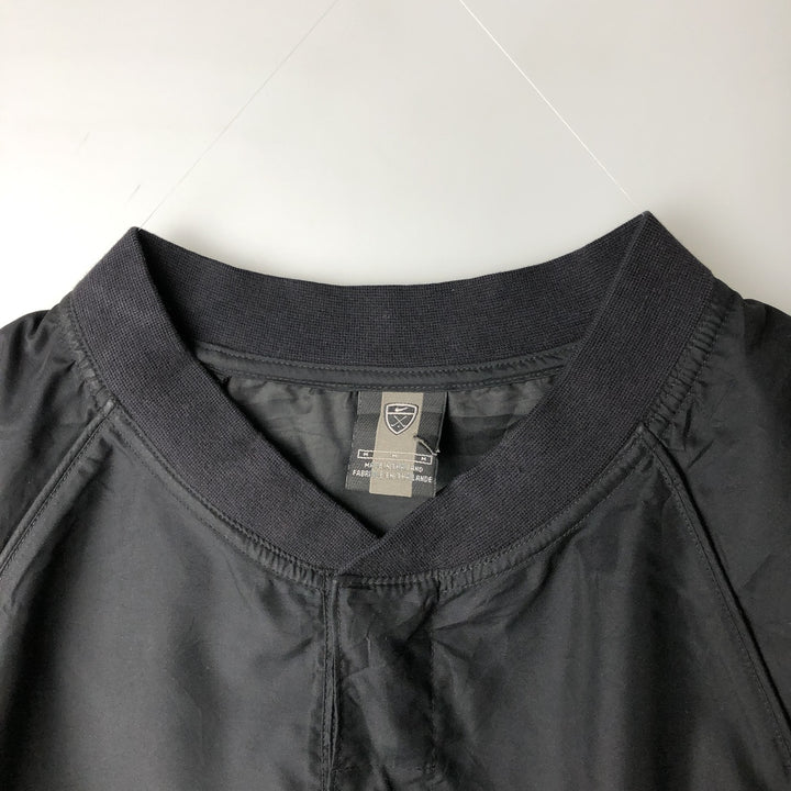 Nike Half Snap Warm-Up Pullover, Men's Size Medium polyester black type Vintage Second Hand