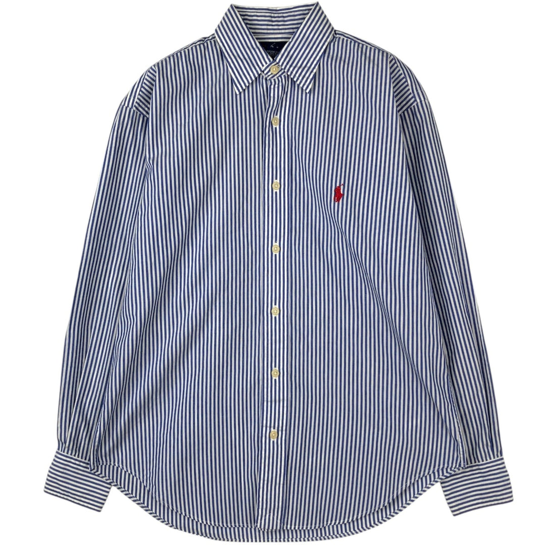 Ralph Lauren Striped Pattern Long Sleeve Cotton Striped Shirt, Women's Size M cotton blue type Vintage Second Hand