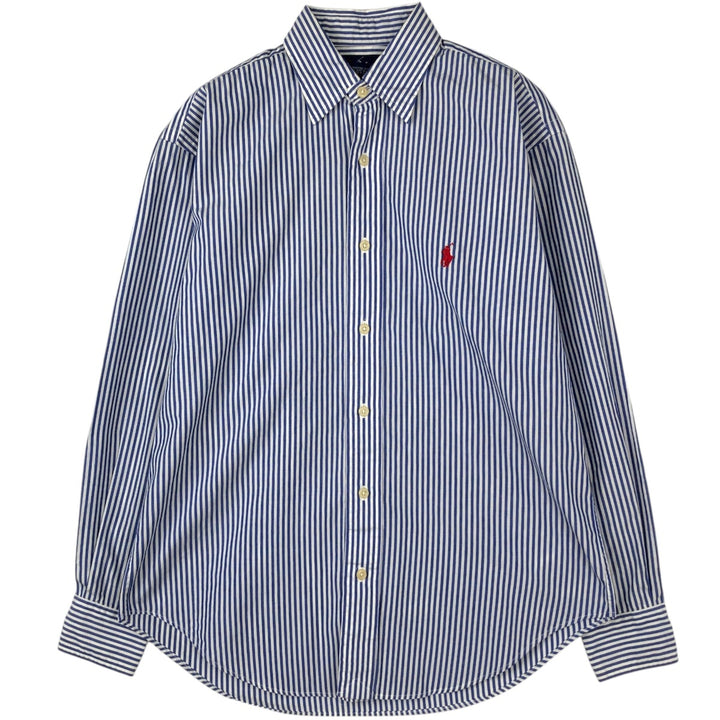 Ralph Lauren Striped Pattern Long Sleeve Cotton Striped Shirt, Women's Size M cotton blue type Vintage Second Hand
