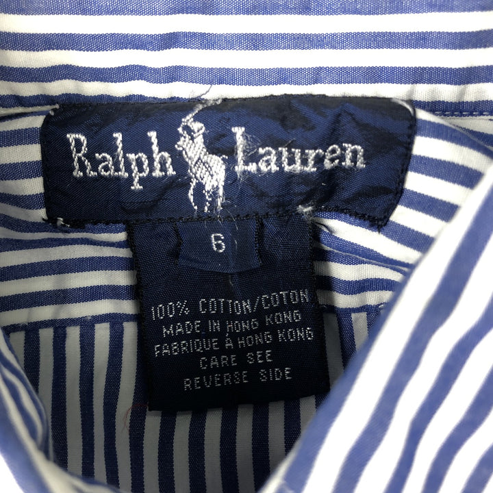 Ralph Lauren Striped Pattern Long Sleeve Cotton Striped Shirt, Women's Size M cotton blue type Vintage Second Hand