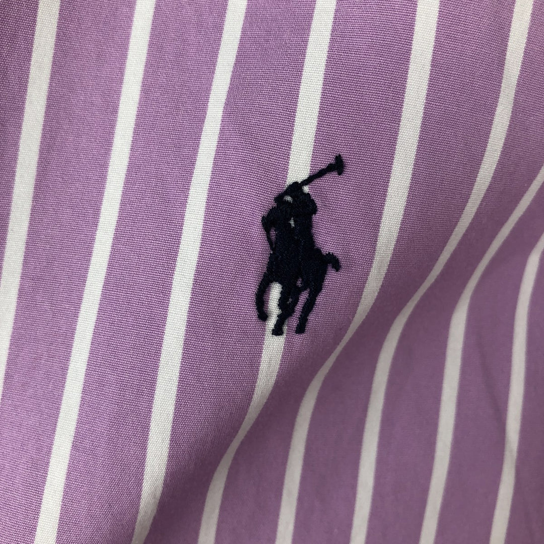 Ralph Lauren RALPH LAUREN SPORT long-sleeved cotton striped shirt, women's size S cotton purple type Vintage Second Hand