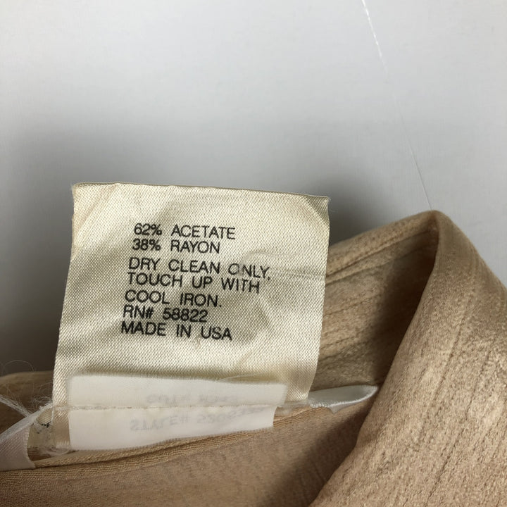 MAX STUDIO Round Collar Long Sleeve Shirt, Made in USA, Women's Size Medium, Vintage acetate yellow type Vintage Second Hand