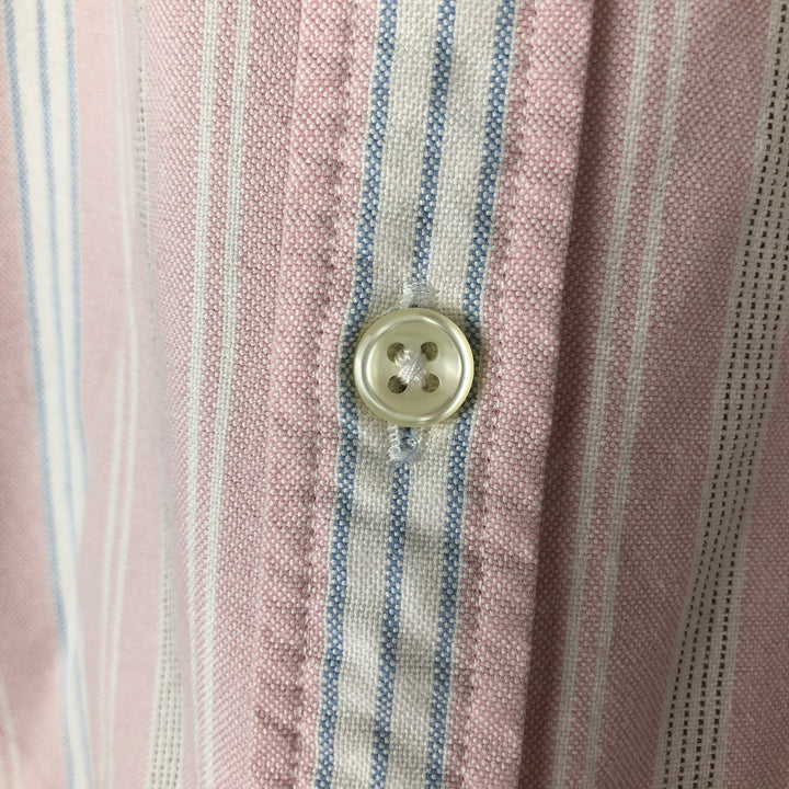 Ralph Lauren Slim Fit Multi-Stripe 3/4 Sleeve Button-Down Striped Shirt, Women's Size L cotton pink type Vintage Second Hand