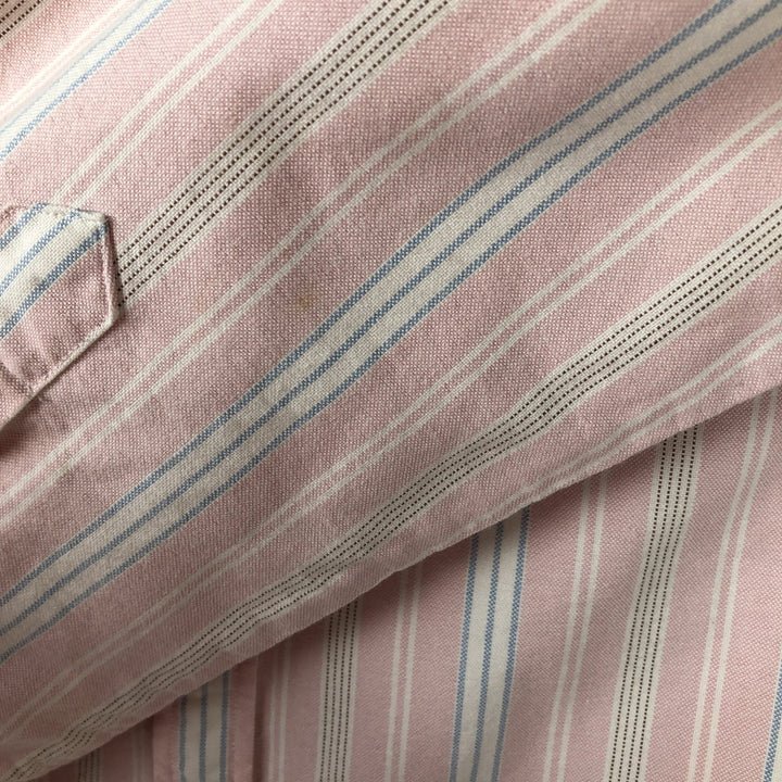 Ralph Lauren Slim Fit Multi-Stripe 3/4 Sleeve Button-Down Striped Shirt, Women's Size L cotton pink type Vintage Second Hand