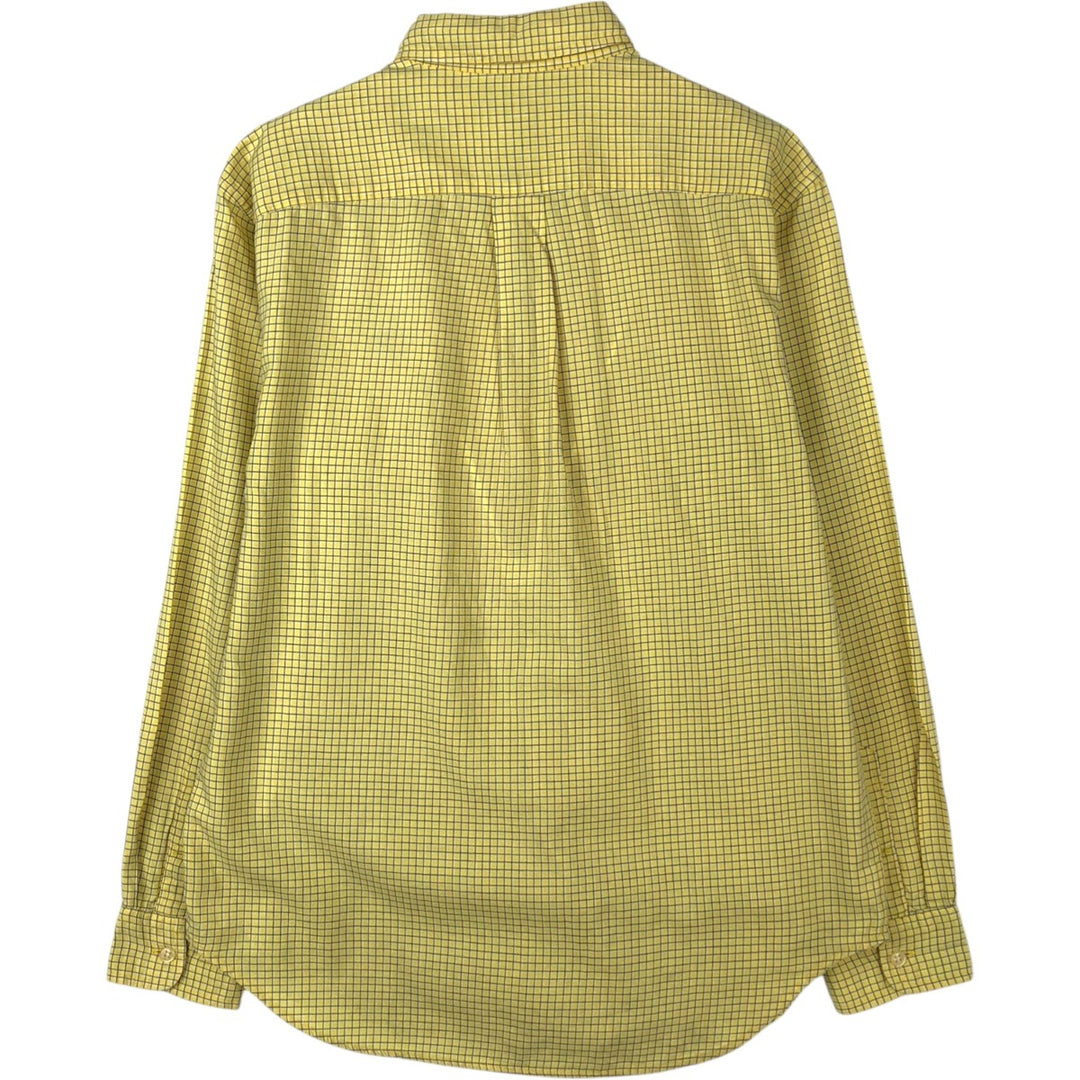 Ralph Lauren long-sleeved button-down check shirt, women's size L cotton yellow type Vintage Second Hand