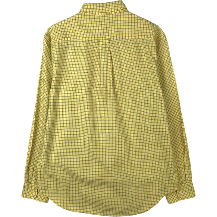 Ralph Lauren long-sleeved button-down check shirt, women's size L cotton yellow type Vintage Second Hand