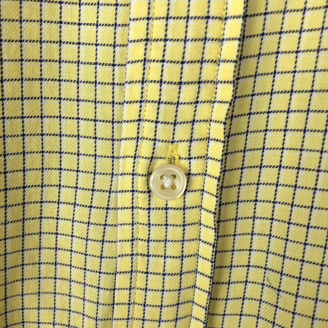 Ralph Lauren long-sleeved button-down check shirt, women's size L cotton yellow type Vintage Second Hand