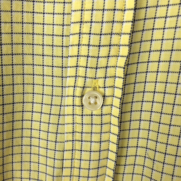 Ralph Lauren long-sleeved button-down check shirt, women's size L cotton yellow type Vintage Second Hand