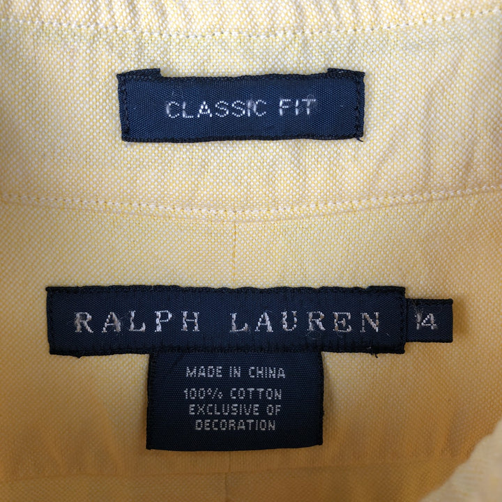 Ralph Lauren Classic Fit Long Sleeve Button-Down Shirt, Women's XXL cotton yellow type Vintage Second Hand